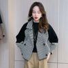 Novo estilo feminino curto malha cardigan grosso outwear solto jaqueta camisola para outono e inverno