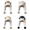 Cappello Lei Feng Morbido Peluche Design Orecchie di Volpe Caldo Velluto Foderato con Pelliccia Sintetica di Coniglio Rex Vestibilità Elastica Regolabile Cappello da Equitazione