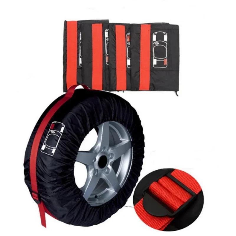 1/4 Adet Evrensel Araba Stepne Kılıfları Kılıfı Oto Tekerlek Lastikleri Saklama Çantaları 210D Oxford Kumaş Toz Geçirmez Koruyucu Araba Styling