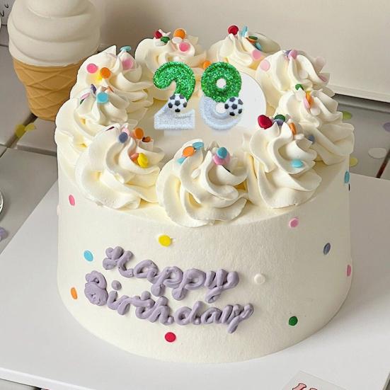 Bougie d'anniversaire de football écologique sans odeur, design à paillettes, facile à utiliser, longue durée, chiffres de 0 à 9, décoration de gâteau