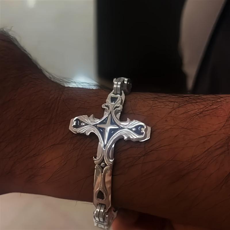 Fashion Cross Bracelet Emperor Chain Man With 8mm Thick Personalized Thick Stainless Steel Trendy Delicate Jewelry