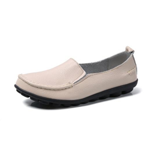 Fashion 2025 Non Slip Flat Shoes for Woman Soft Casual Women Shoes Genuine Leather Lightweight Slip On Women Loafers Plus Size Zapatos