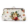 Stoff Damen Geldbörse lang groß rosa Canvas Geldbörse einlagig Clutch Handytasche