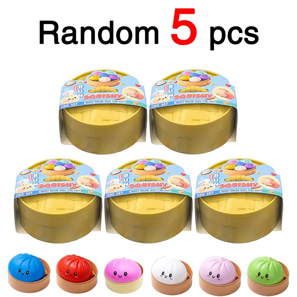6 Style Colorful Simulated Dumpling Squishy Relaxing  Antistress Random With Box Dumplings Sensory Squeeze Toy