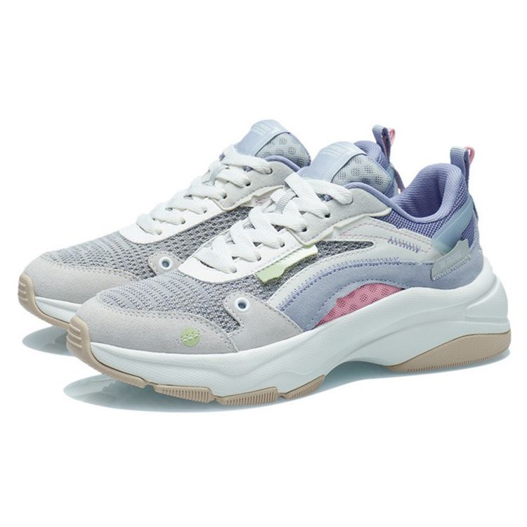 Li-Ning Shock Absorbing Non-Slip Durable Low-Top Casual Shoes Women Sneakers Gray White AGCR326-3