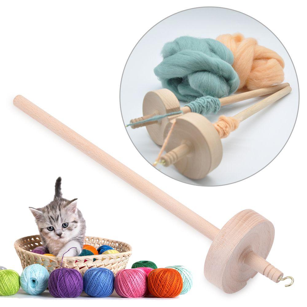 DIY Craft Beginners Sewing Accessories Handmade Drop Spindle Solid Wooden Whorl Yarn Spin
