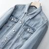 Autumn Winter Denim Jacket Men Casual Jean Jackets Streetwear Solid Color Turn Down Collar Denim Coats Men Jacktes
