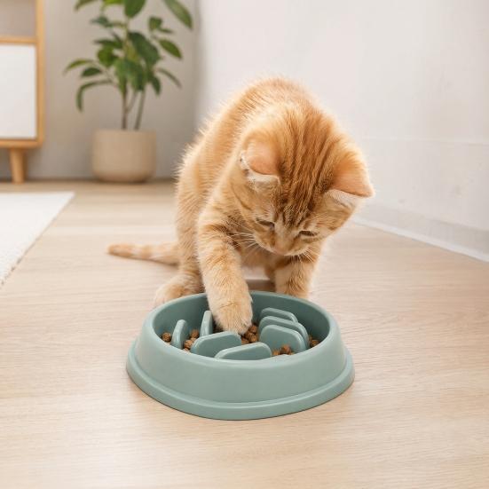 Pet Slow Feeder Bowl, Anti-slip Pet Food Bowl, Deep Slow Feeder Dish for Cats Dogs, Prevents Choking And Vomiting