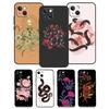 Snake Flower Phone Case For iPhone 16 Pro Max 14 13 12 11 15 17 Pro Max Mini 15 16 Plus 16e Back Cover
