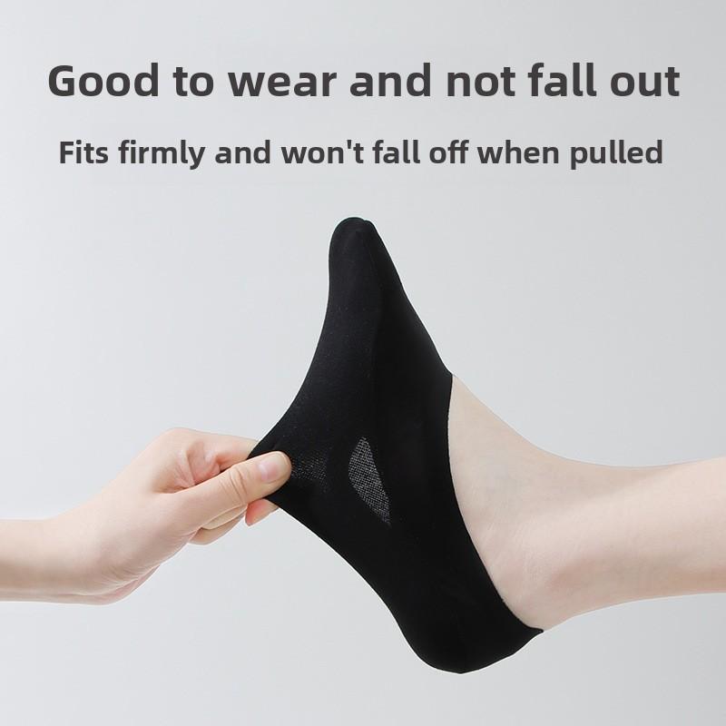 5 Pairs Summer Boat Socks Thin Breathable Non-slip with Invisible Socks Women's Shallow Mouth Socks