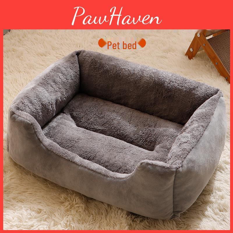 Warm Winter Pet Cozy Nest Square Bed For Small Medium Dogs Allseason Thick Coldproof Mat