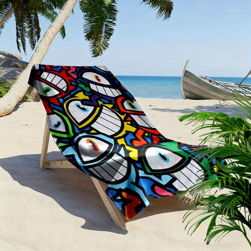 Quirky One-eyed Monster 2D Flat Print Beach Towel, Large Soft Quick Dry Towel for Beach Camping SwimmingZSTJ0915333
