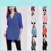 Stylish Chiffon Blouses For Women Loose Fit V-neck Shirts With Long Sleeves Perfect For Office And Casual Wear In Spring