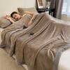 Double Layer Solid Color Milk Velvet Blanket Spring Autumn Thicken Warm Plush Blanket for Bed Sofa Single Double Thick Bed Sheet