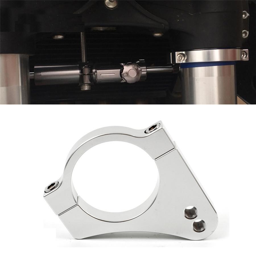 Motorcycle Aluminium Steering Damper Stabilizer Bracket For 49mm Fork Clamp Tube