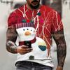 T-shirt da uomo con stampa 3D di Babbo Natale, regalo di Natale alla moda, da uomo, girocollo, a maniche corte, oversize, abbigliamento hip hop