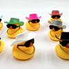 Cowboy Hat Yellow Duck with Sunglasses Cute Bath Toys for Kids Floating Pool Decor BPA-Free Car Dashboard Decoration