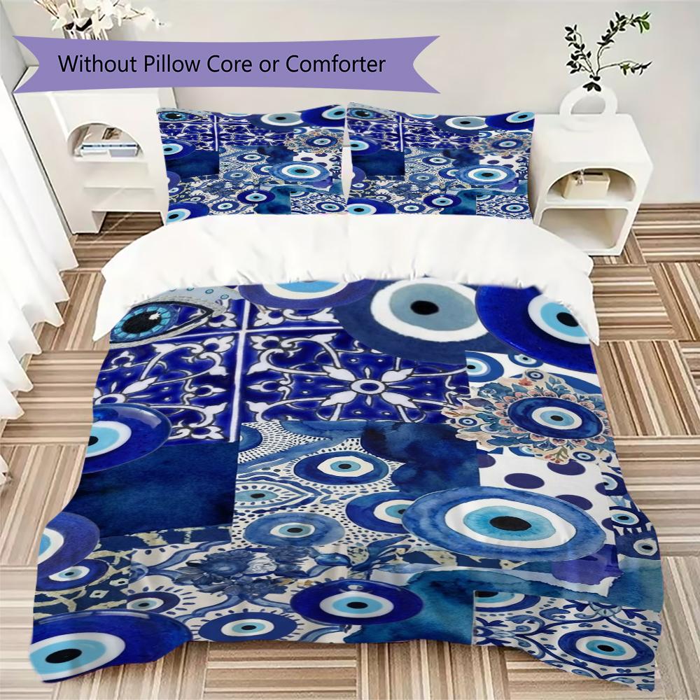 Evil Eye Pattern Bedding Uilt Set Uilt Cover Pillowcase Home Decoration Birthday Gift (1 * Duvet Cover + 2 * Pillowcase Without Core)165