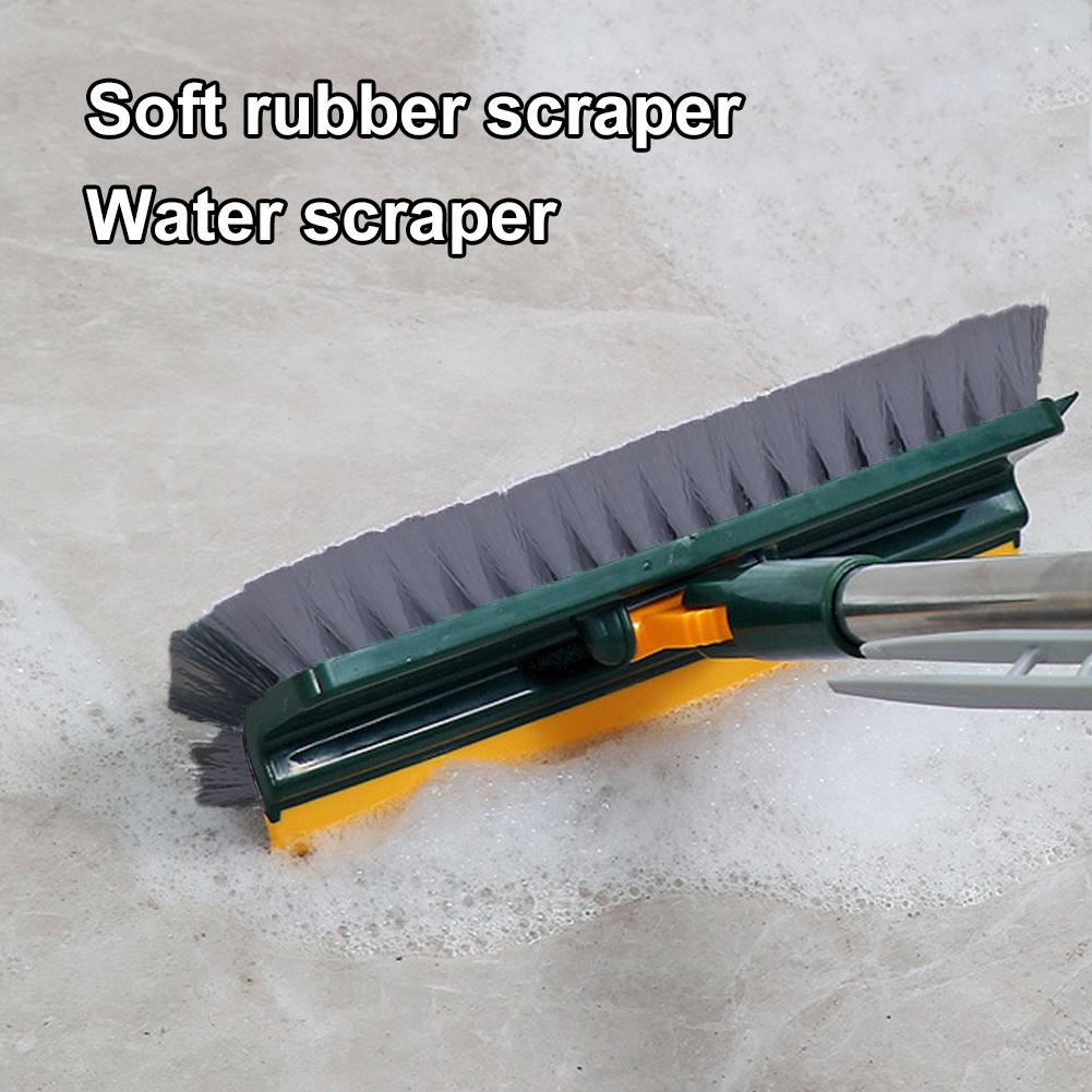 3 In 1 Floor Scrub Brush Long Handle Scrape Stiff Bristle Scrubber Brush Tile Brush Shower Scrubber for Cleaning Shower Bathroom