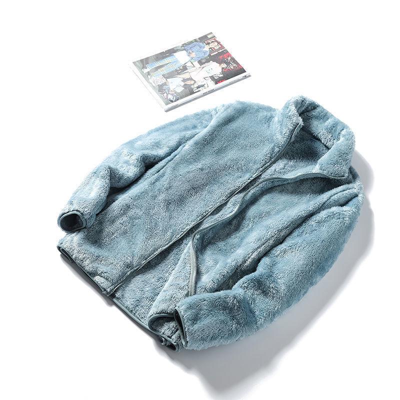 Women's Double-Sided Coral Fleece Hoodie Coat - Thick Warm Jacket for Autumn/Winter