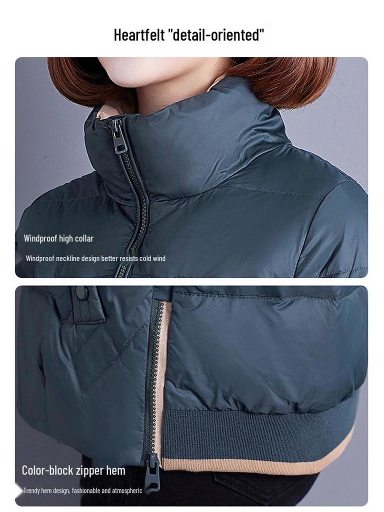 Women's Winter Short Padded Down Jacket - Warm, Fashionable, Plus Size Coat