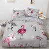 Cartoon Flamingo King Queen Duvet Cover Pink Animal Bedding Set for Kids Teens Adult Wildlife Soft 2/3pcs Quilt Cover Pillowcase