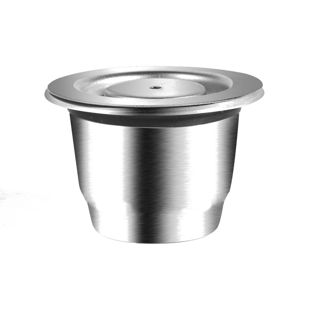 Stainless Steel Coffee Capsule Cup with Powder Press for Nespresso Refillable Coffee Maker Filter Coffeeware Accessories
