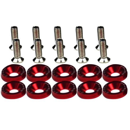 10Pcs Car Vehicle Fender Bumper License Plate Frame M6 Screws Decor with Washer