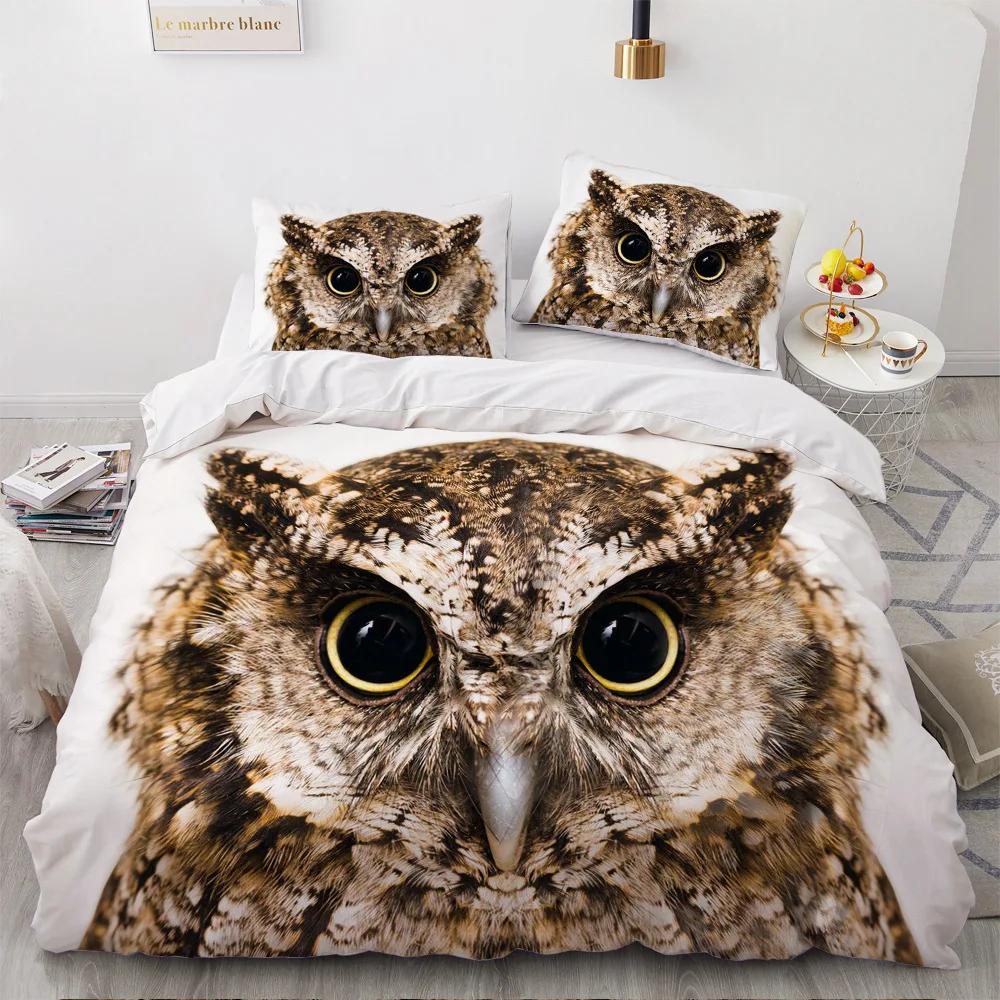 Luxury Golden Owl 3D Comfort Covers Beding Sets Quilt Soft Durable Quality Duvet Cover Pilowcase Bedclothes Home Textiles Bedrom BedSet Bedspread
