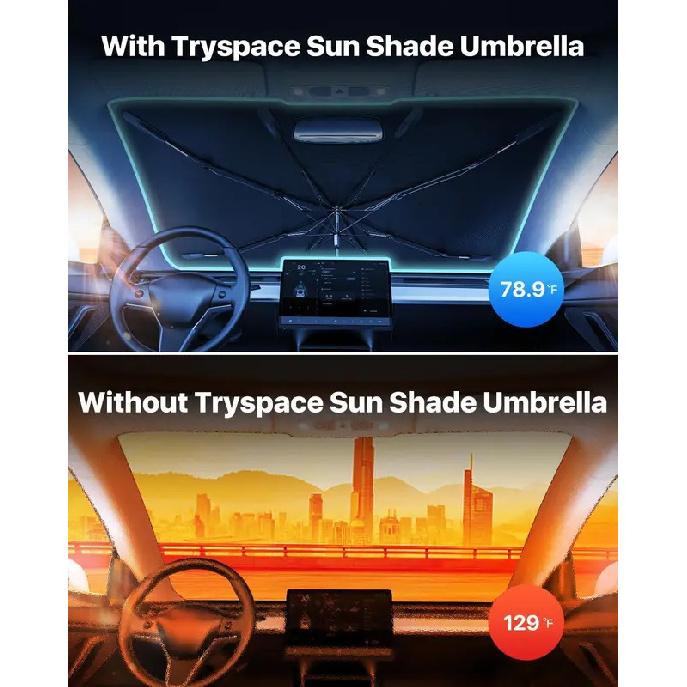 Pour Tesla Model Y/3 2020-2026 Pare-brise Pare-soleil Parapluie Revêtements Nano-Cristaux de Glace Protège la Voiture des Rayons du Soleil et des Dommages dus à la Chaleur