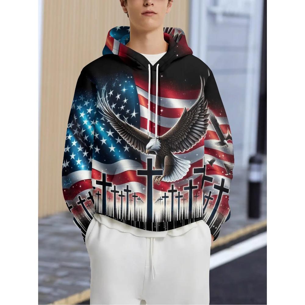 2025 Fashion Cool Eagle Men's Hoodie 3D Printed Hoodies Edition Trend American Eagle Men Sportswear Kids Casual Unisex Pullover