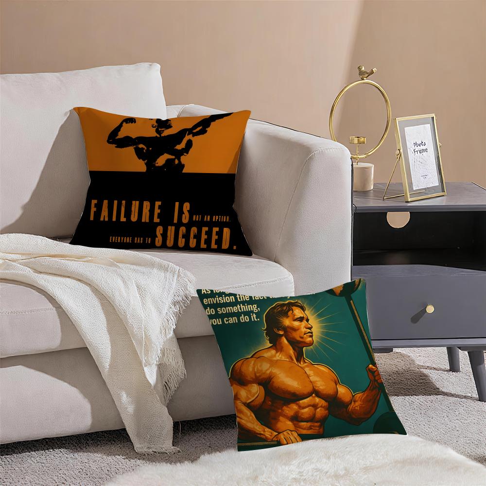 A-Arnold S-Schwarzenegger Cushion Cover Linen Pillow Case Soft Breathable Protective Couch Room Decoration