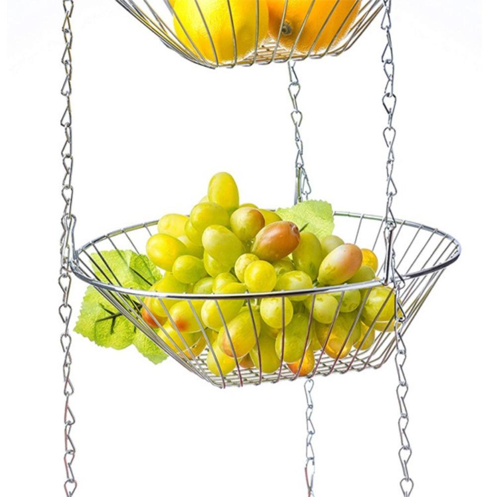 Nordic Hanging Fruit Basket Foldable Vegetable Basket New Snacks Storage Basket Kitchen Supplies