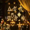LED Suction Cup Christmas Window Lights - Santa & Snowman Shapes