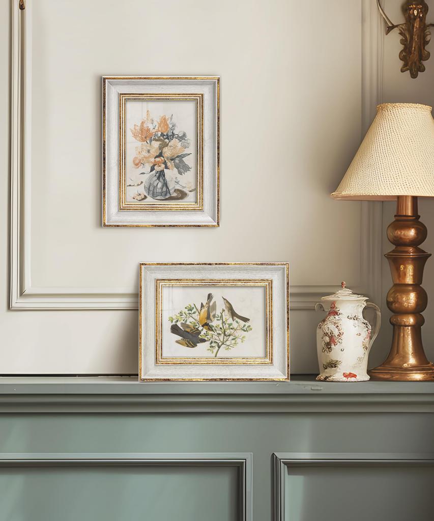 Afuly Photo 2L Size X Wall Vertical and White Decoration Frame, Stylish, (12.7 17.8 Cm), Mounted, Antique, Horizontal, Gold, Celebration, Anniversary,