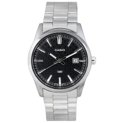 Analog Stainless Steel Black Dial Quartz MTP-VD03D-1A MTPVD03D-1 Men's Watch