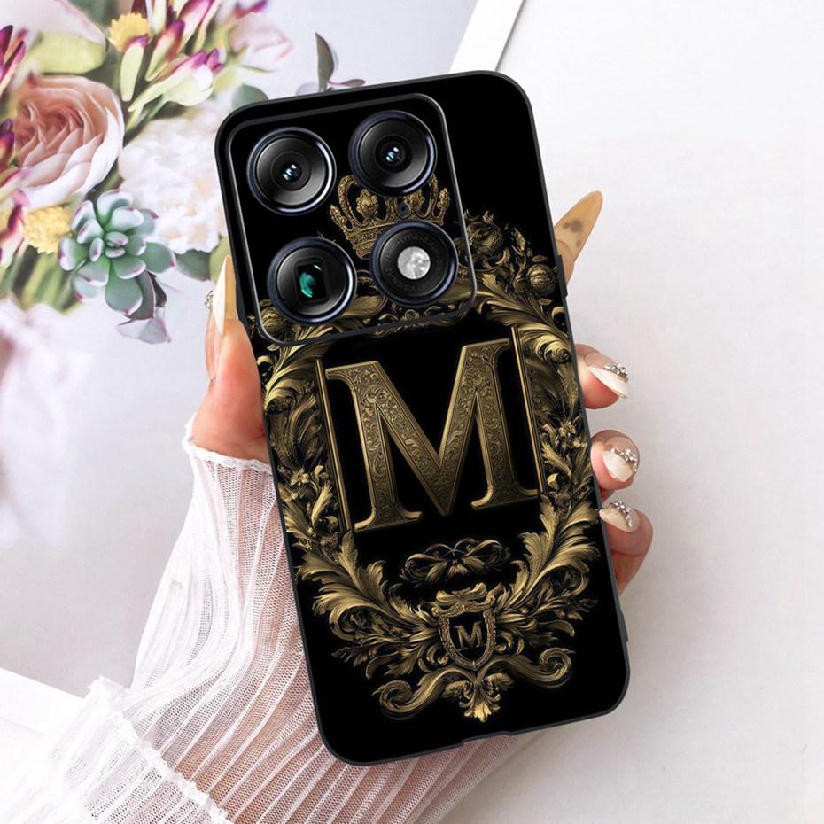 Fashion Crown Letter Case For Motorola Signature XT2603-2 Soft Black Silicone Back Cover For Motorola Signature 5G Phone Cases