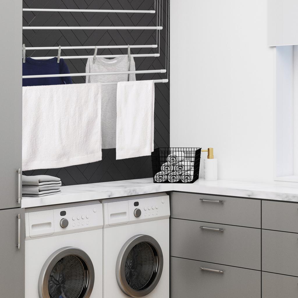 KADAX Ceiling Clothes Dryer for Bathroom 6 Rods Durable Solid