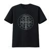 Religiös Katolsk St Benedictusmedalj Kristnat T-shirt vintage Tvättad Mångsidig Unisex Bekväm Snygg homme mode