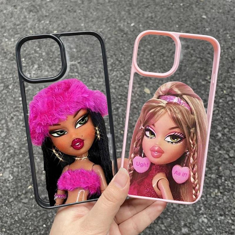 Cute Bratz Doll Candy Transparent Phone Case For iPhone 16 13 12 Mini 11 12 14 Pro X XR XS Max 7 8Plus SE20 Shockproof Back Case