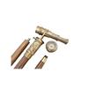 Brass Telescope Compass On Top Head Handle Wooden Walking Stick Cane Hidden Gift