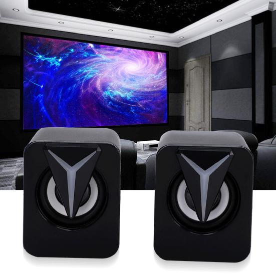 1 пара небольших USB-динамиков, звуковая коробка с RGB-подсветкой, виртуальный объемный звук, компьютер, ноутбук, портативный мини-громкоговоритель