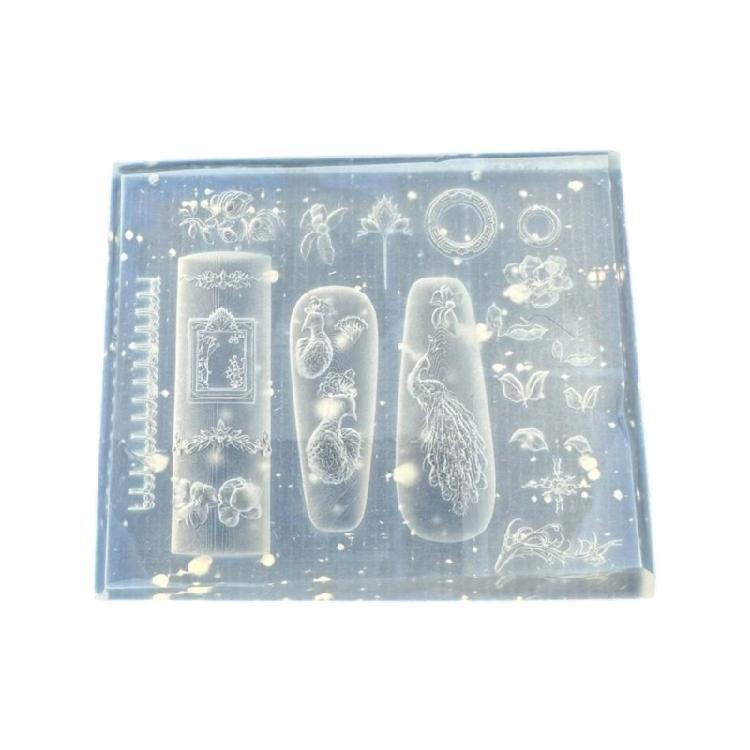 3D Embossed Traditional Chinese Emboss Silicone Mold For Nail Art Enthusiasts Reusable DIY Nail Decoration Tool