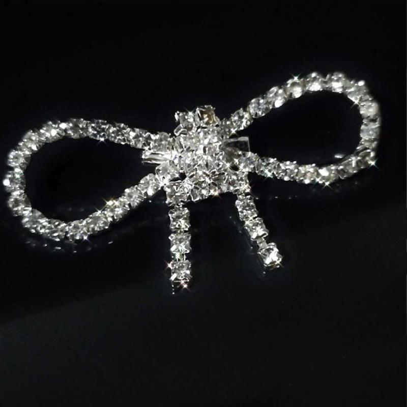 Fashion Shiny Rhinestone Bow Buckle Pearl Tassel Pin Wedding Accessories Gifts