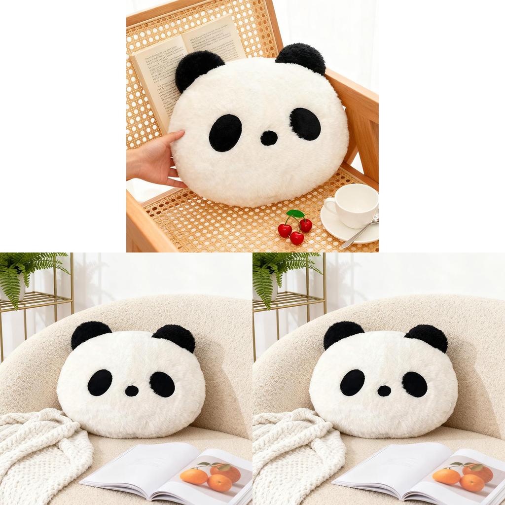 Cute Panda Plush Cushion For Sofa Decor With Soft Faux Fur For Living Room Comfort
