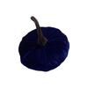 Luxurious Blue Velvet Pumpkin Plush Throw Pillows For Elegant Halloween Decor