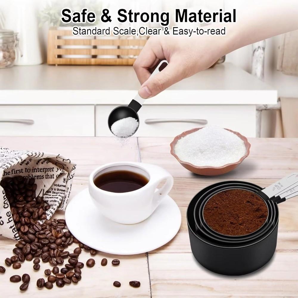 10PCS Stackable Sugar Scoop Plastic Nesting Measure Cup Measuring Cup and Spoon Set Kitchen Gadget