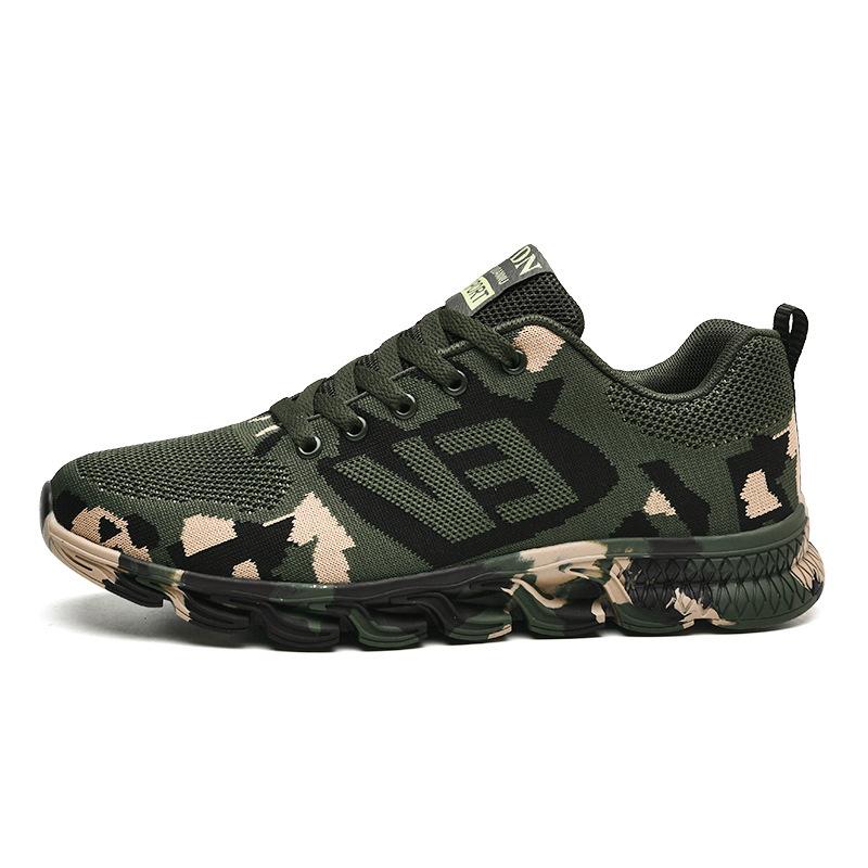 New Men's and Women's Camouflage Casual Sports Shoes, Fly-woven Breathable Student Training Shoes, Outdoor Mountaineering Liberation Shoes