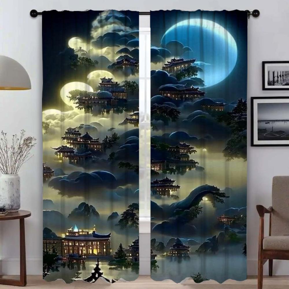 Japan Style Kitchen Curtains for Living Room Curtain Shades Partition Home Interior Curtains 2 Pieces Tulle for Bedroom Blackout