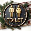 Rustic Farmhouse Toilet Metal Sign Black Gold Bathroom Decor Wall Plaque